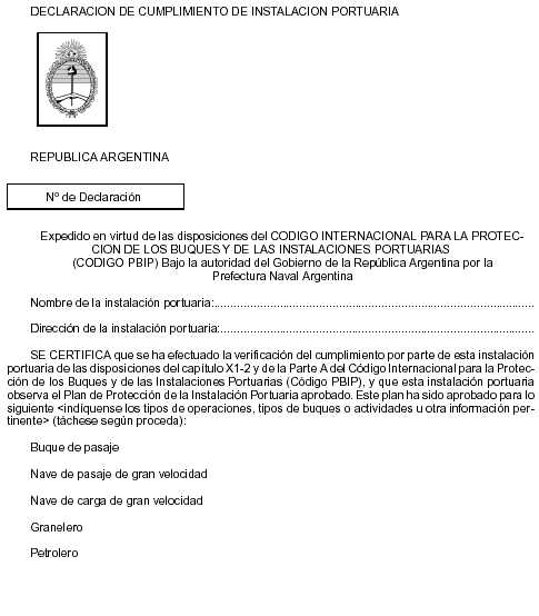 Ecofield - Prefectura Naval Argentina - Disposición (PNA) 27/03